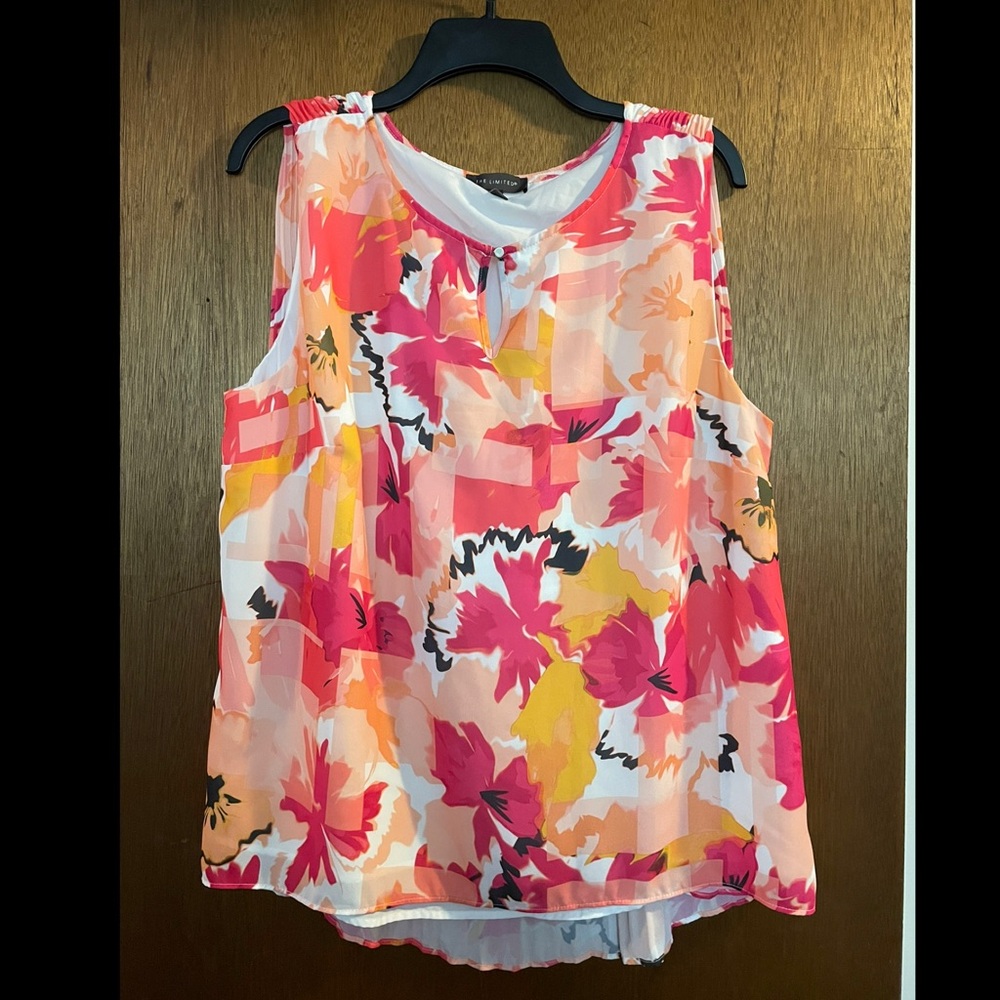 The Limited Vibrant Floral Sleeveless Blouse